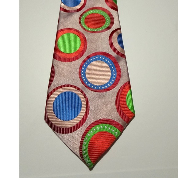 Verse 9 Other - Verse 9 Silk Tie Textured Multicolor Geometric Circle Maurizio Design Statement